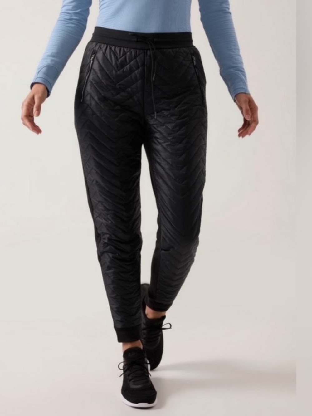 Athleta Solstice Quilted Jogger Pants - Black - Women's Size 12 (EUC)